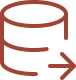 Database icon with an arrow pointing to the right.