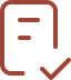 This icon features a page with a check mark in the right lower corner.