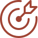 Stylized target icon with an arrow.