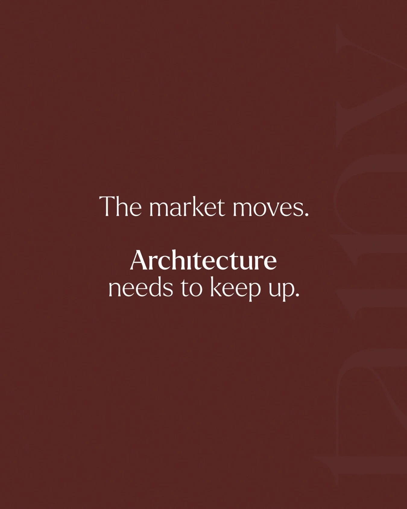 The market moves faster than ever. New aesthetics. New behaviours. New ways of consuming spaces, brands and experiences.

Architecture was never only about building. It has always been about reading the moment we live in, and translating it into form
