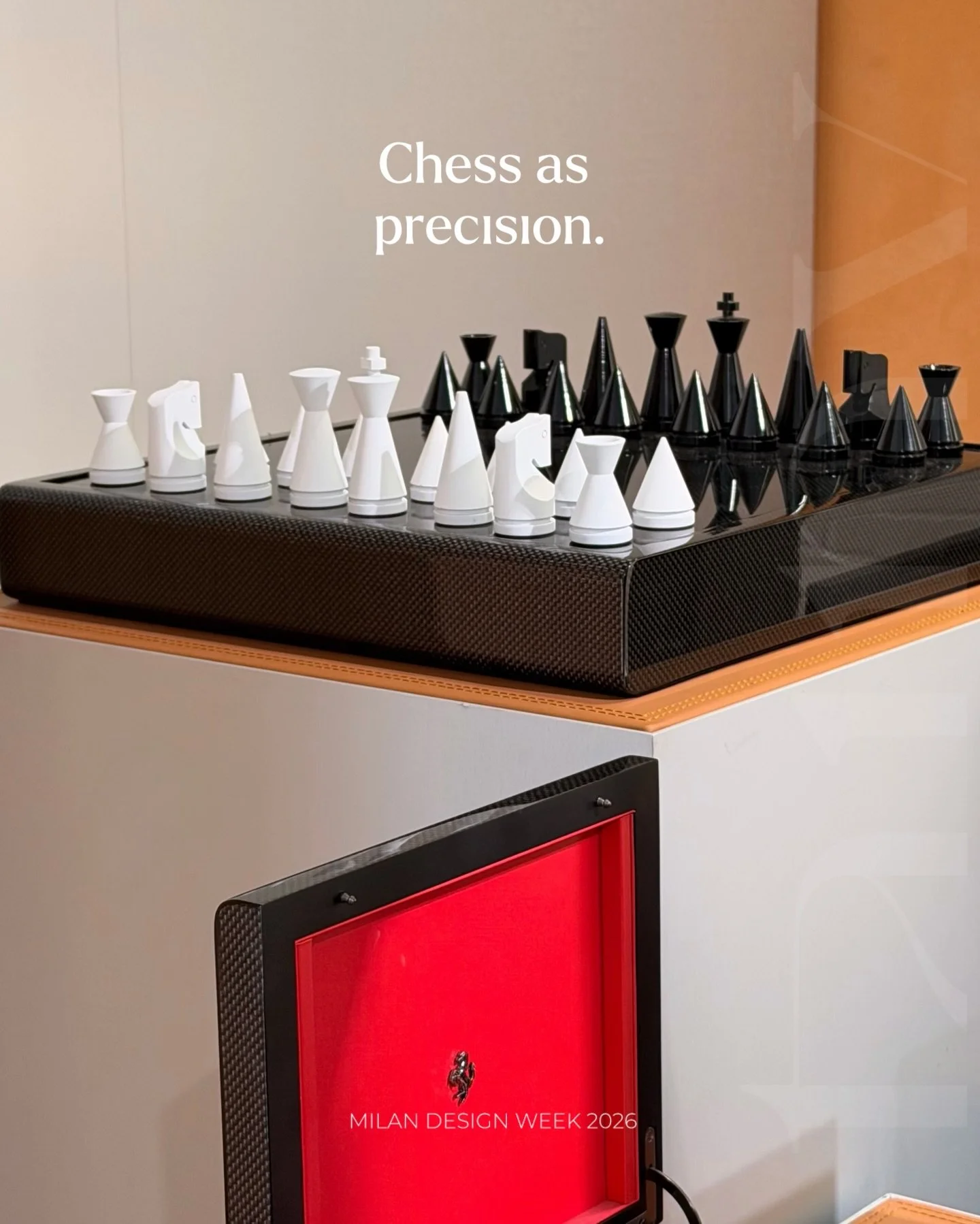 Strategy. Intelligence. Patience.

A game that says something about who you are, before you say a word.

It kept appearing at Milan Design Week.
Ferrari. Etro. Dedon. Gloster.

Different worlds. The same symbol.

Not by chance.

Here, chess isn&rsquo