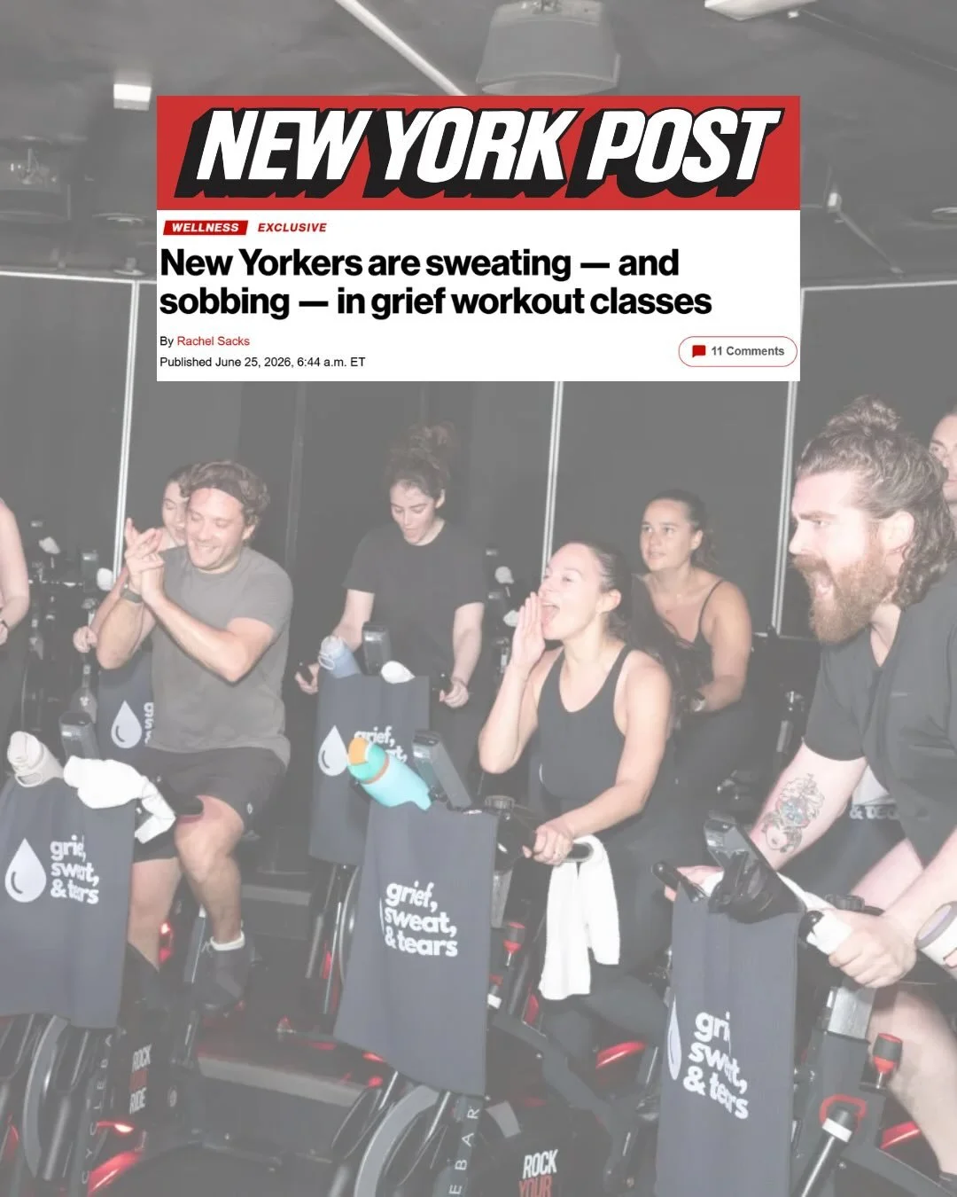 As seen in @nypost !!!!! 💀💪🏼💧link in bio 

&ldquo;It&rsquo;s an exclusive club no one wants to be a member of.

That&rsquo;s how several people explained why they were at a &ldquo;Grief, Sweat, &amp; Tears&rdquo; event this spring, at which about