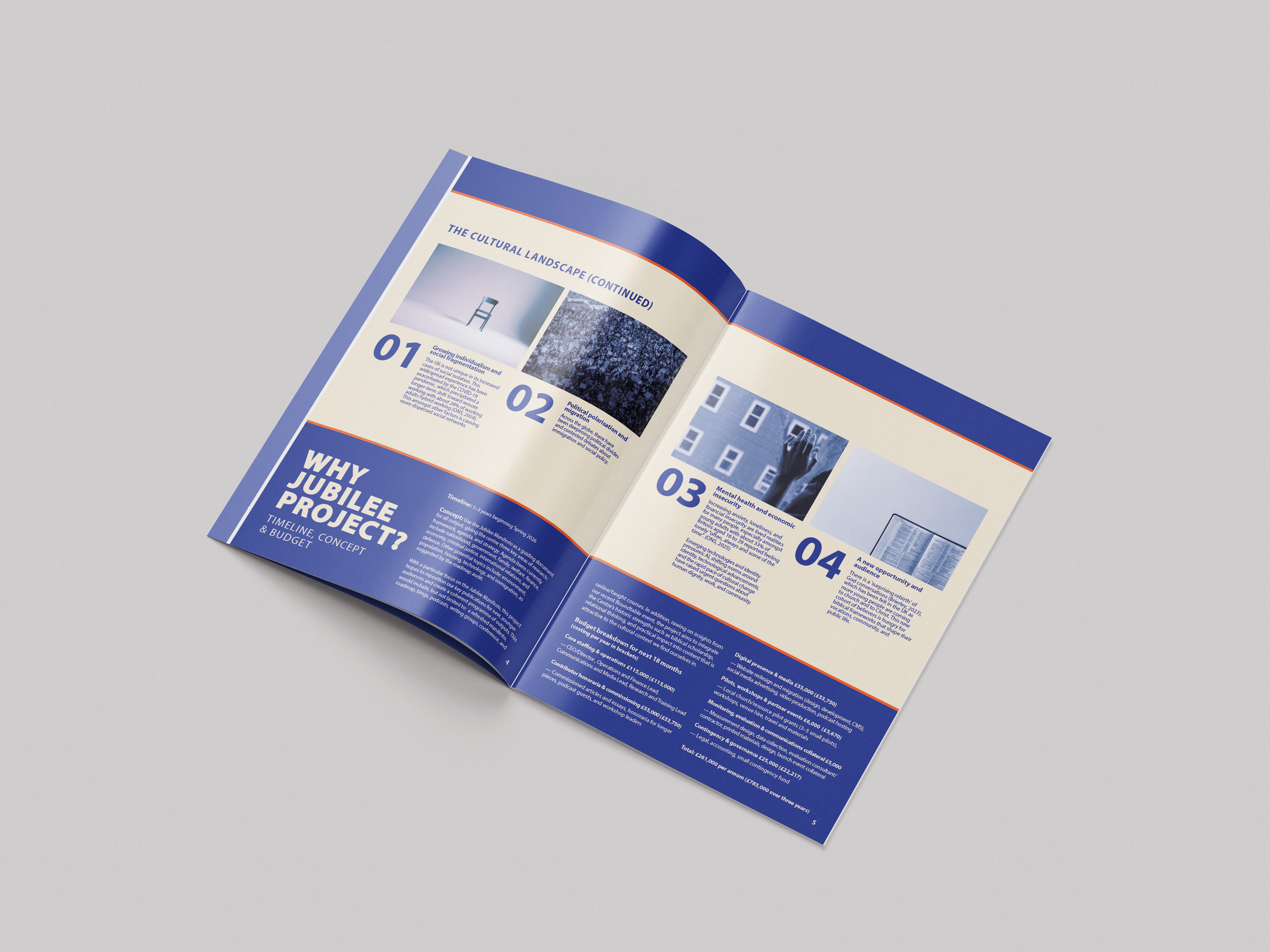 An open magazine on a plain white surface, showcasing colorful pages with text and images about cultural topics.