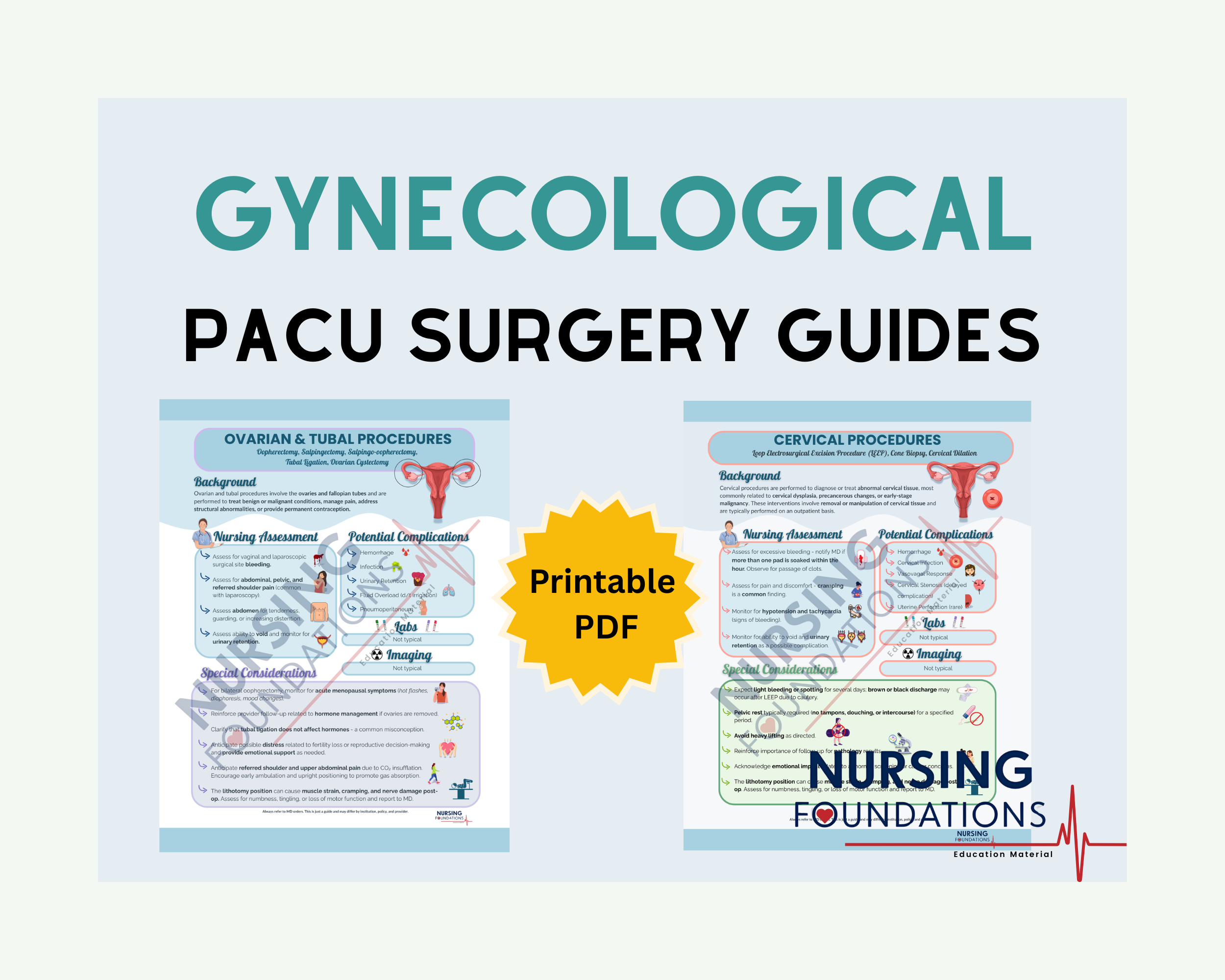 PACU Nurse Vascular Surgery Reference Sheets: PDF Download