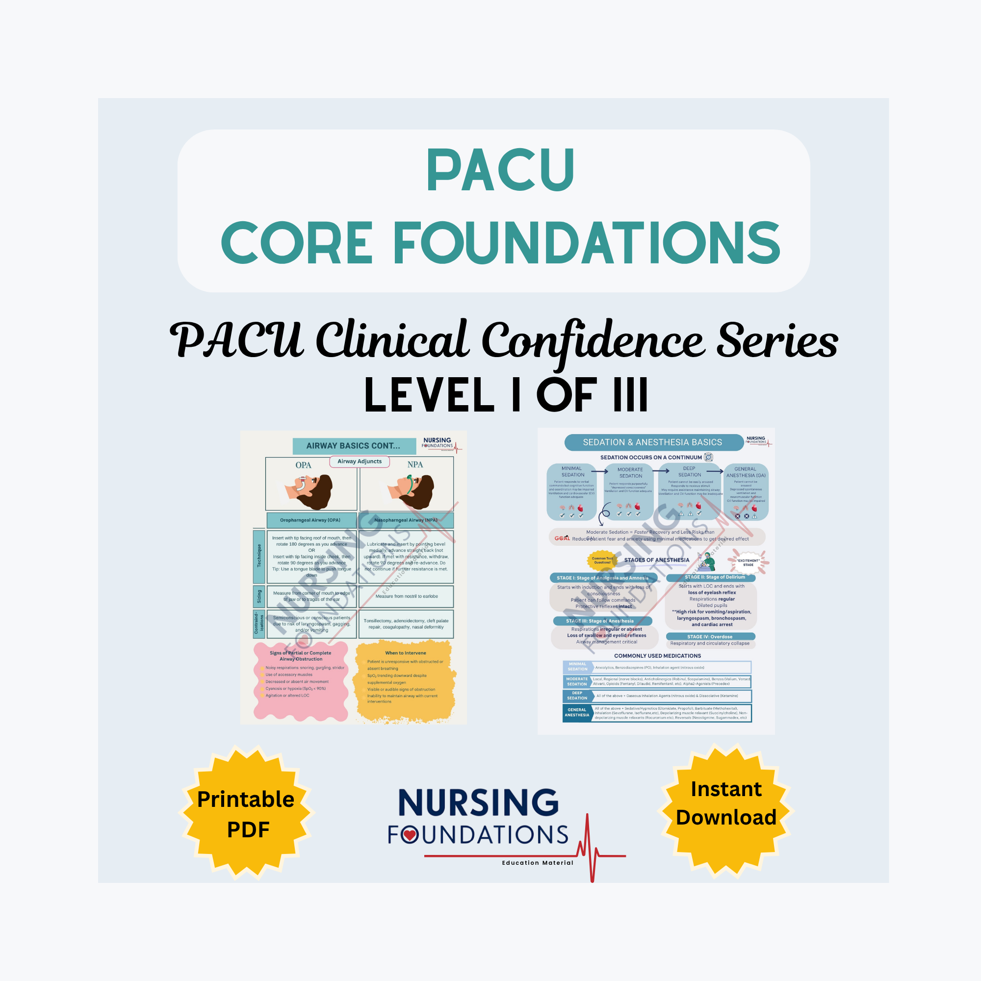 PACU Core Foundations Study Guide Bundle | Level I Clinical Confidence Series for PACU Nurses