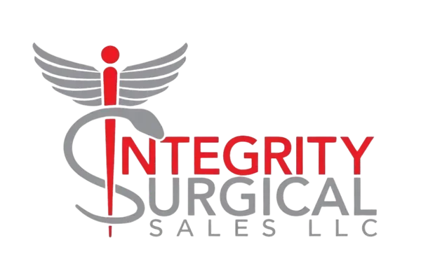Logo for Integrity Surgical Supply LLC featuring a staff of Asclepius with wings and the word 'INTEGRITY' in red, with 'SURGICAL SUPPLY LLC' in gray.