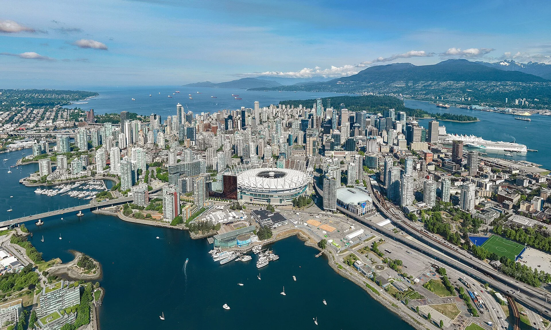 Stock image of Vancouver from above