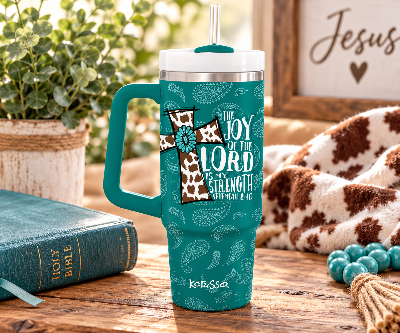Teal Tumbler of Joy and Strength.png