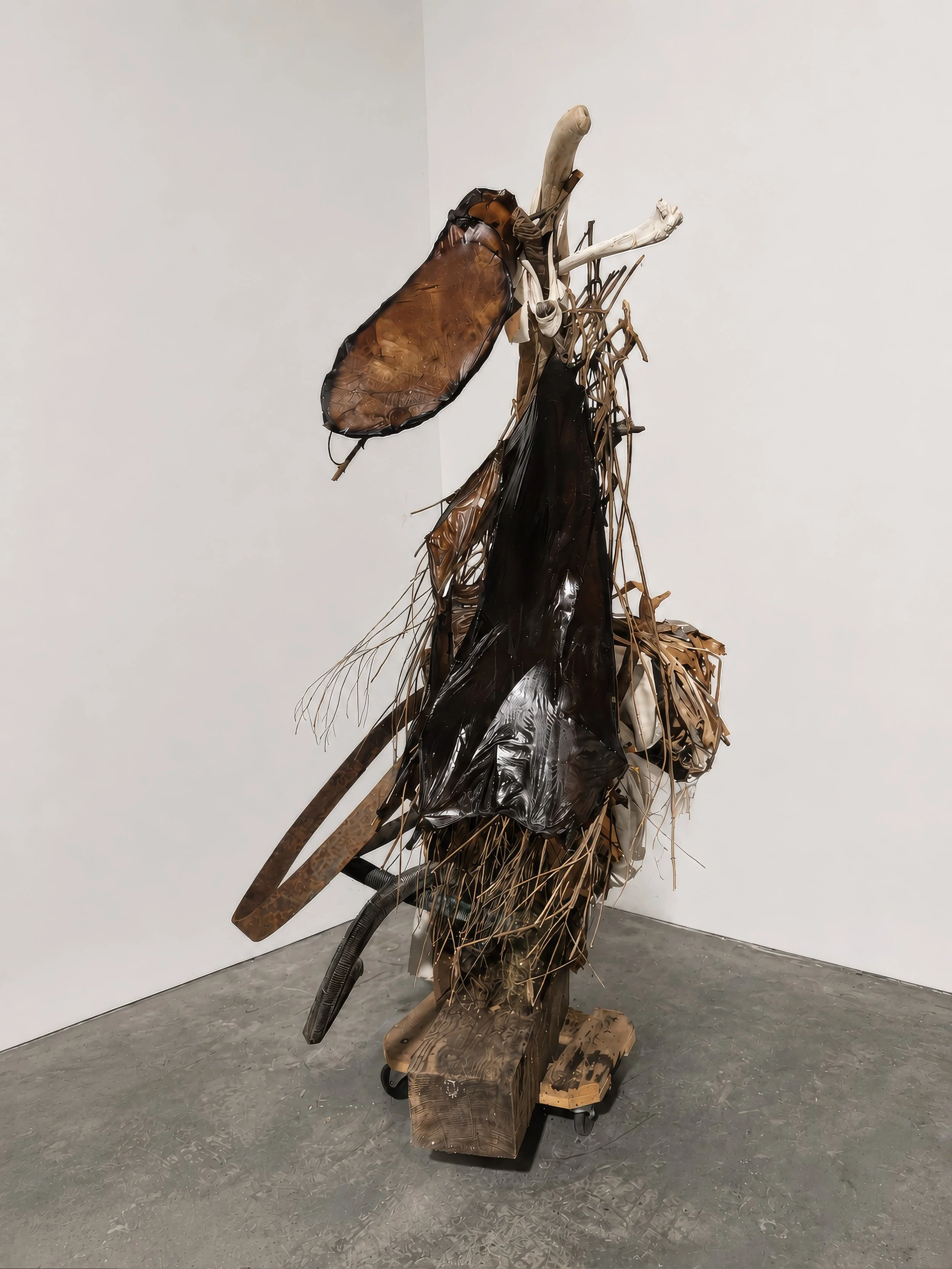 Dark Triad, mixed media sculpture by Robin Dintiman