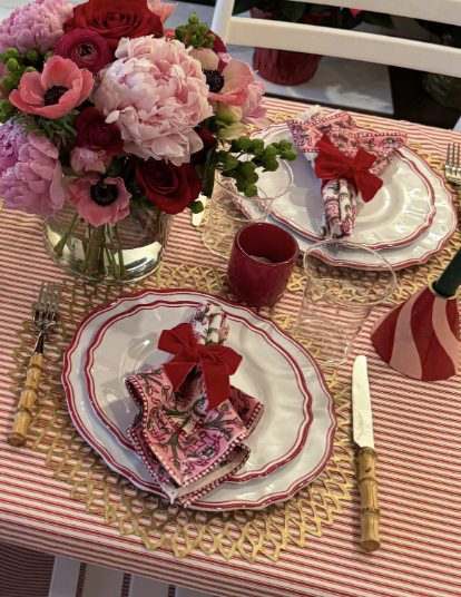 Red Striped Tablecloth