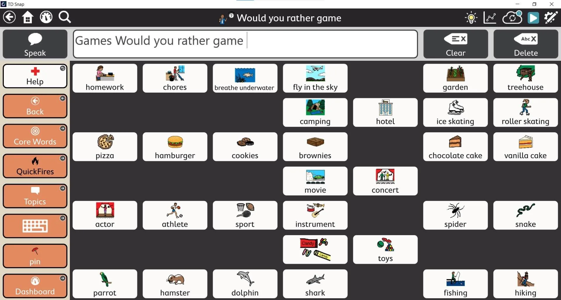 eye gaze game, AAC, games for eye gaze