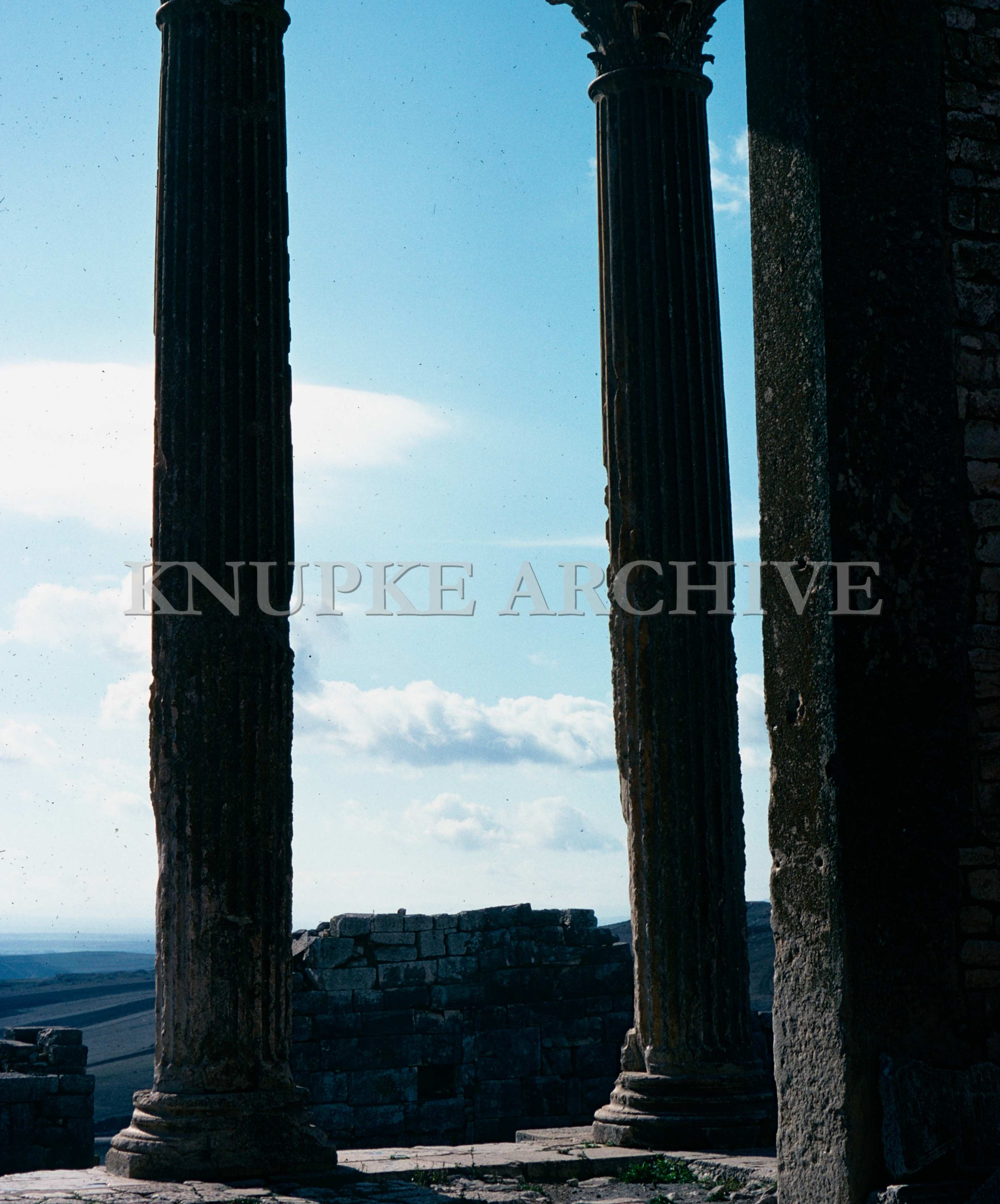 Ancient Columns at Dougga Print