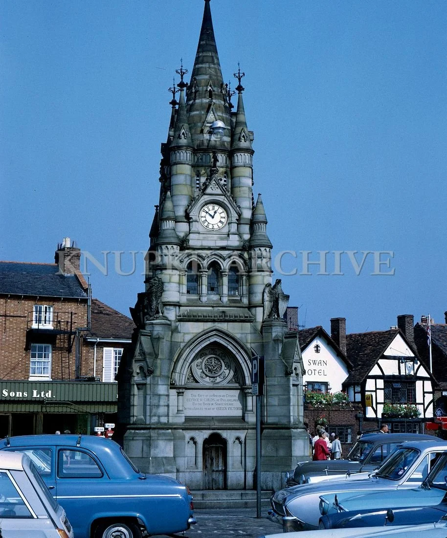 Clock Tower and Classic Cars Print