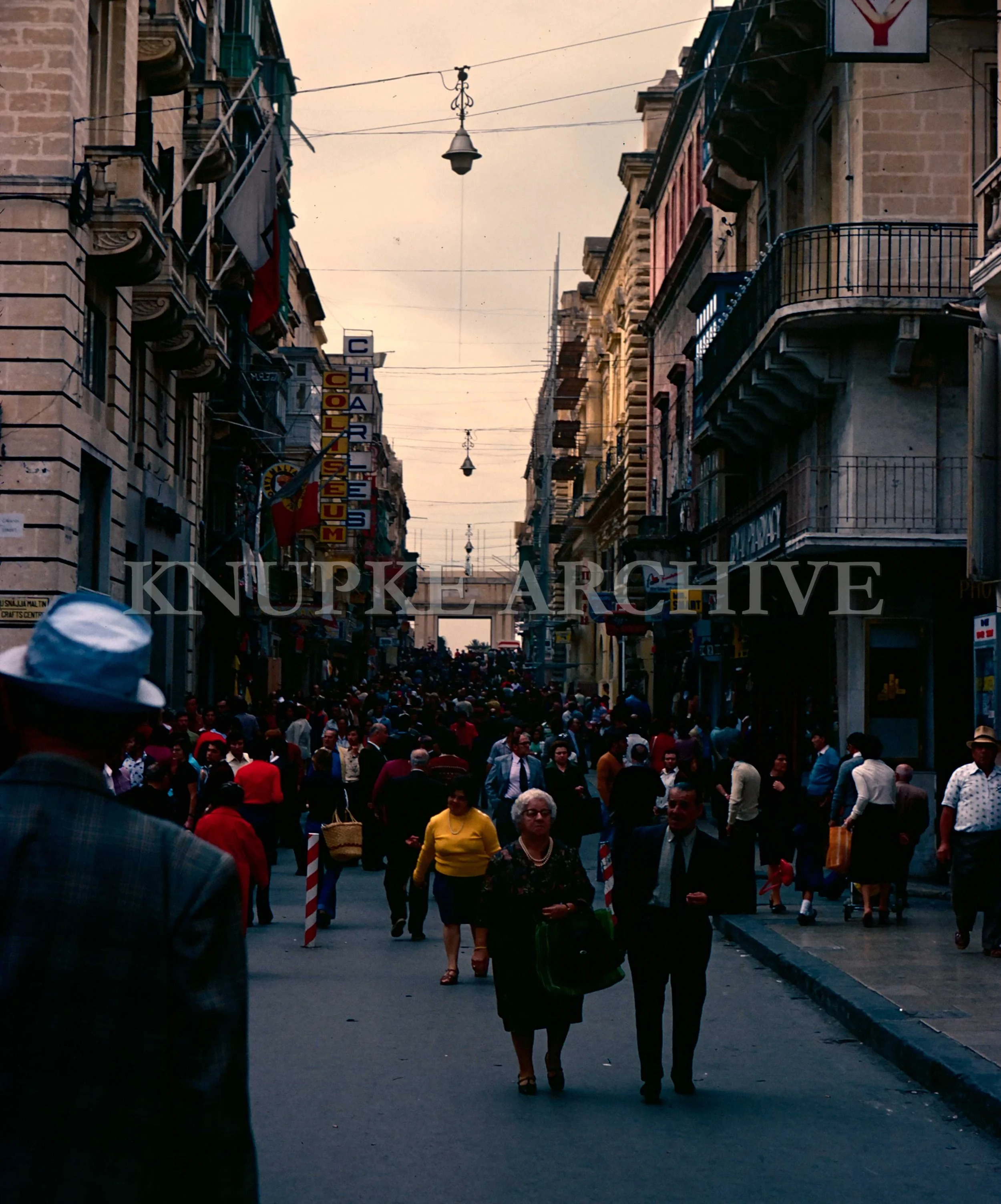 Crowded Valletta Street Print
