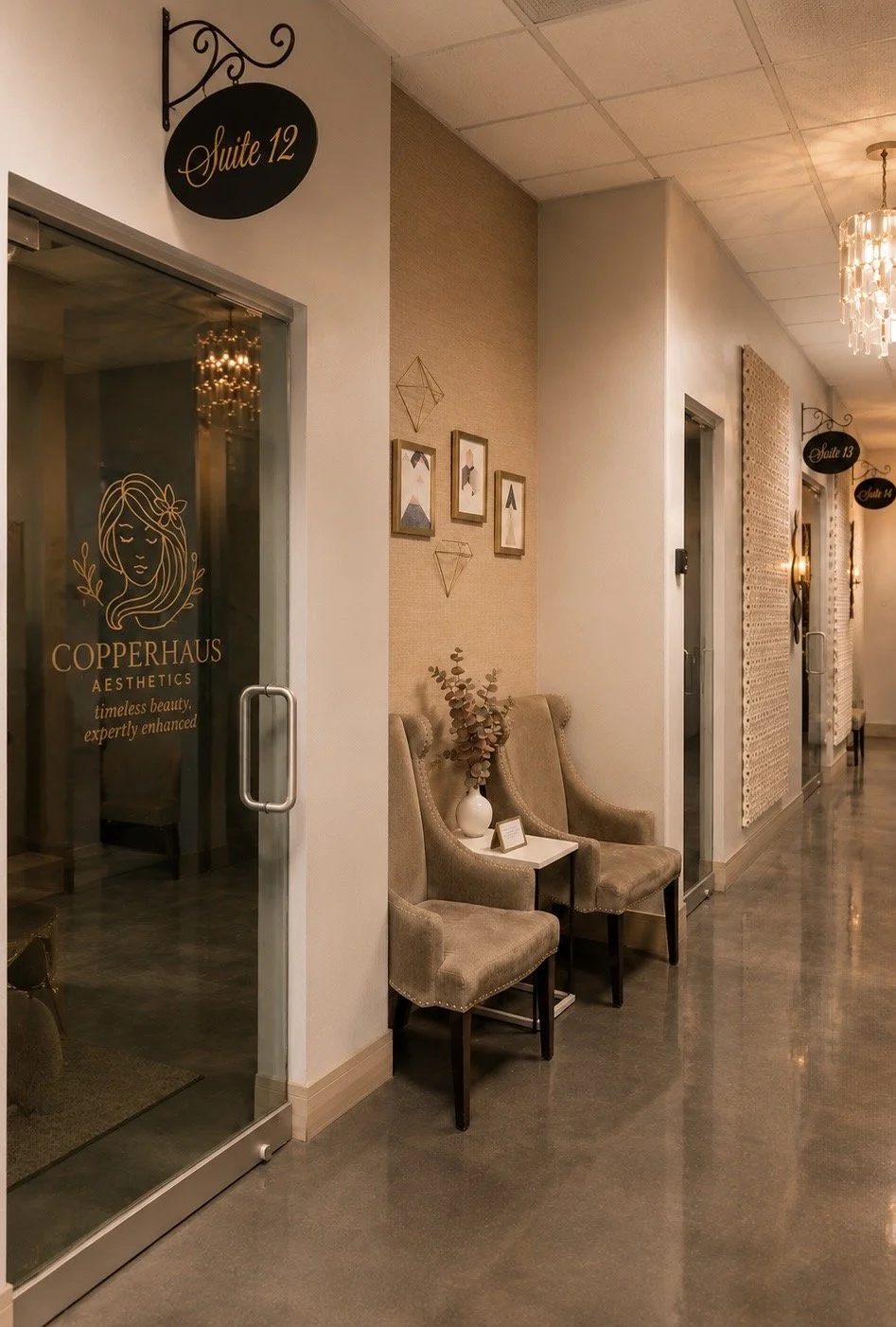 Luxury medical spa suite at CopperHaus Aesthetics in Glendale Arizona specializing in Xeomin, Radiesse, Versa filler, microneedling and chemical peels