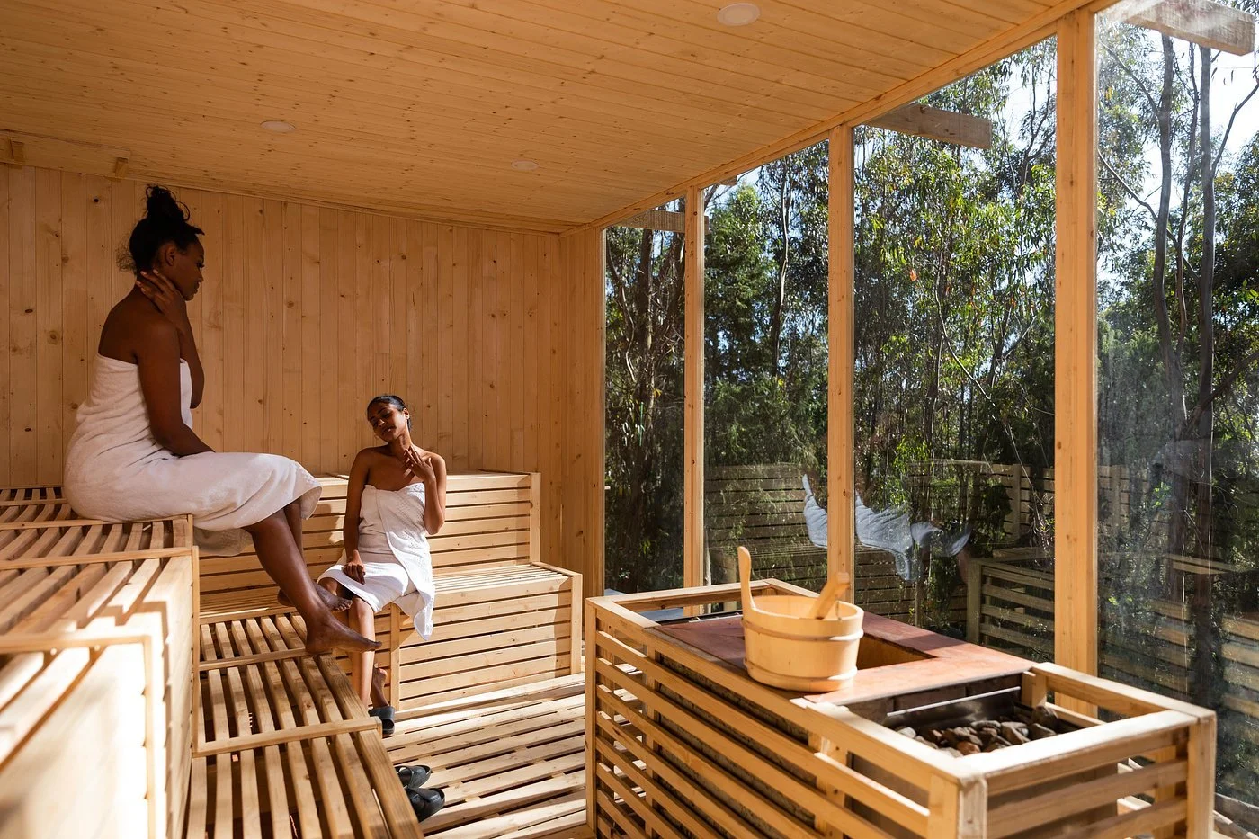 Women in a sauna