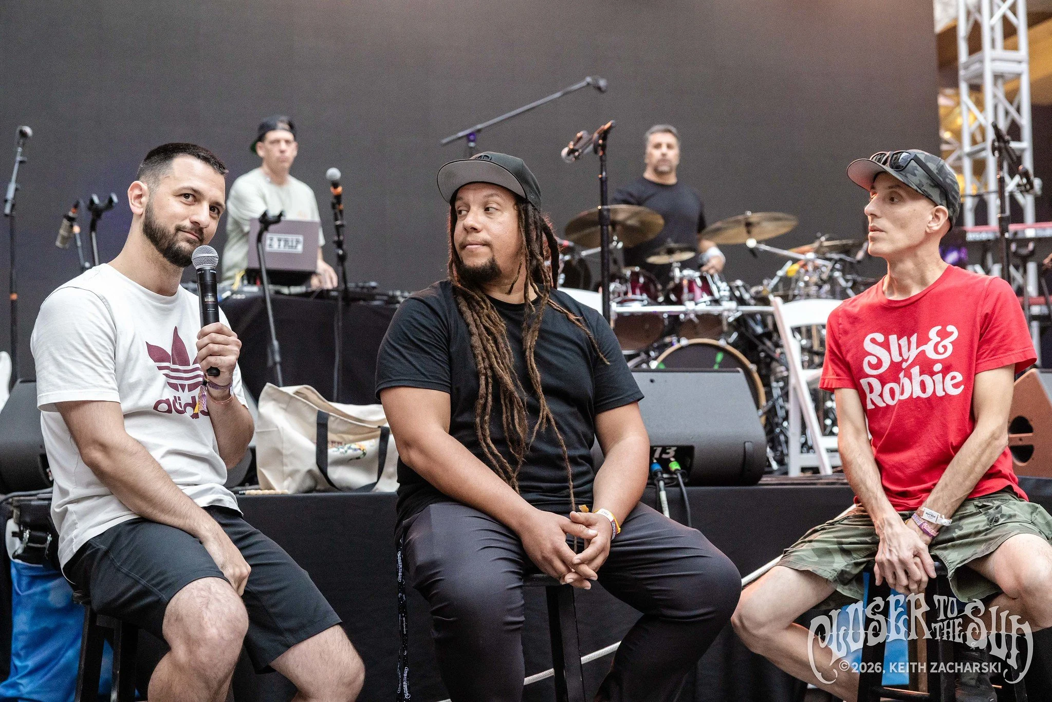 Drum Clinic at Closer to the Sun 2026 with Rymo (Slightly Stoopid), Gary Dread (The Movement), Joe Tomino (Rome), and DJ Ztrip
