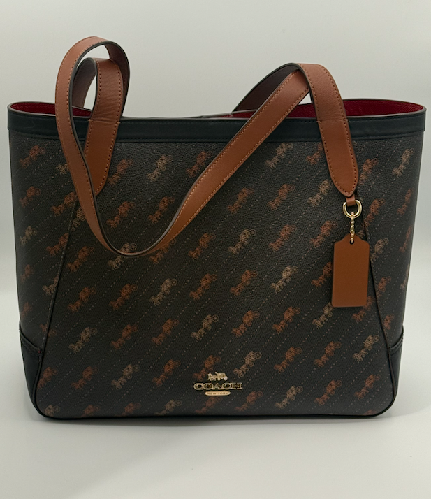 Coach Tote 27 With Horse And Carriage Dot Print