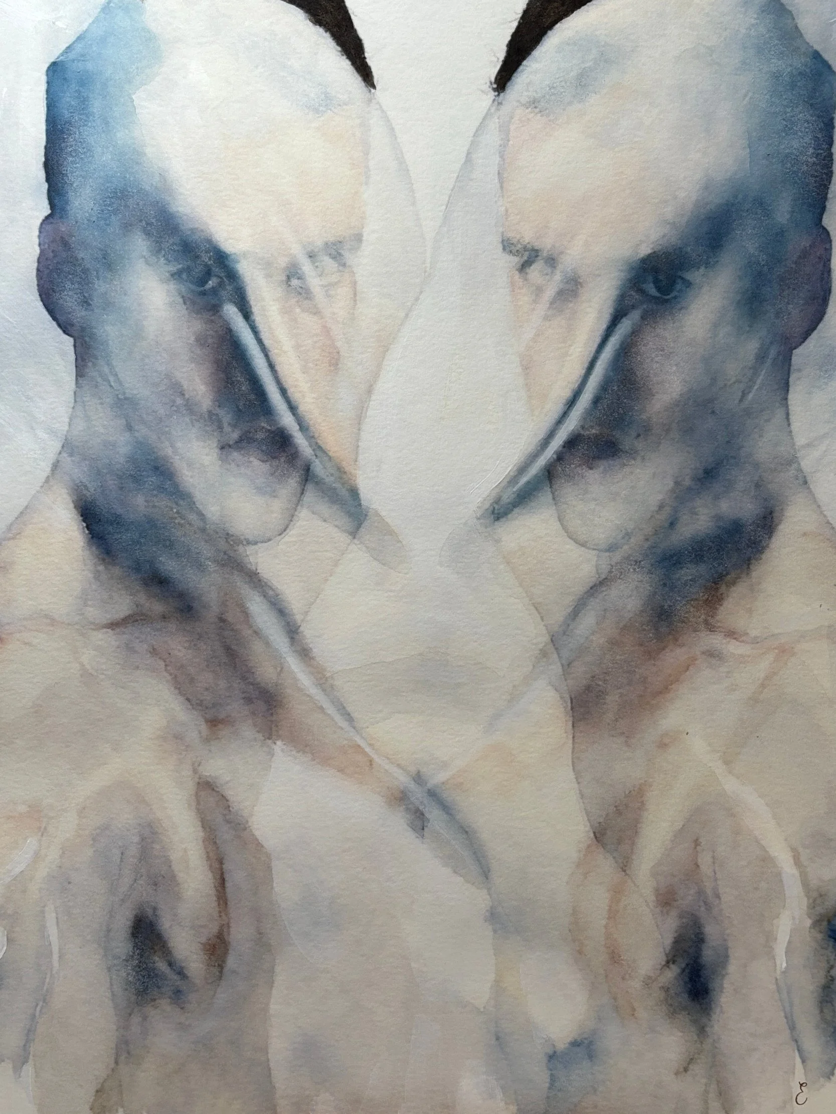 The Shape of Nearness - watercolor/acrylic  - 11" x 14"