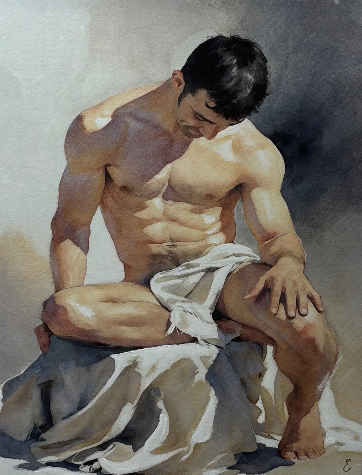 Quiet - watercolor - 8"x10"
