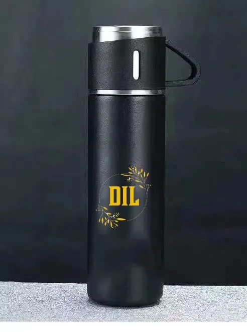 DIL Stainless Steel Travel Thermal Mug Vacuum Thermos Flask Gift Set