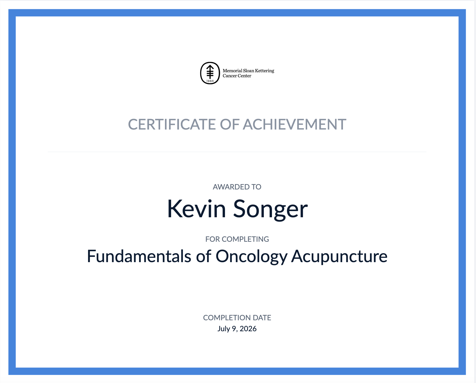 Acupuncture for Oncology