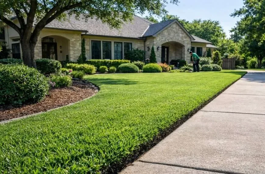 Healthy St. Augustine lawn maintained through LawnSolver's fertilization and weed control program in Jacksonville, Florida.