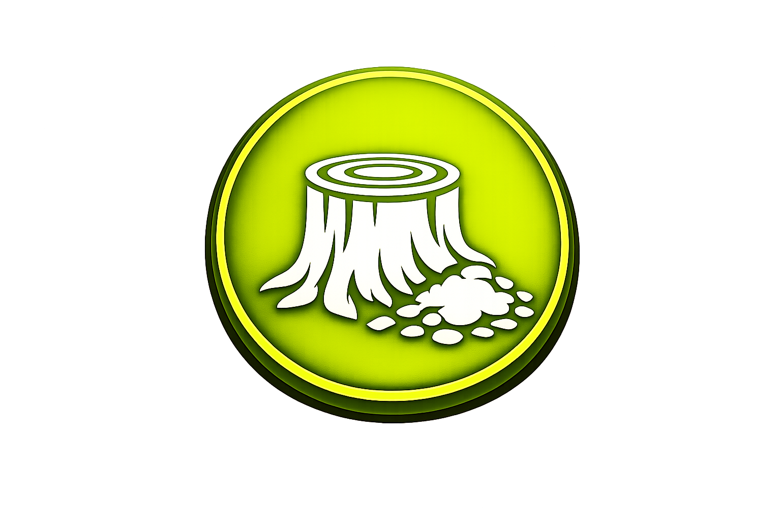LawnSolver stump grinding service icon.
