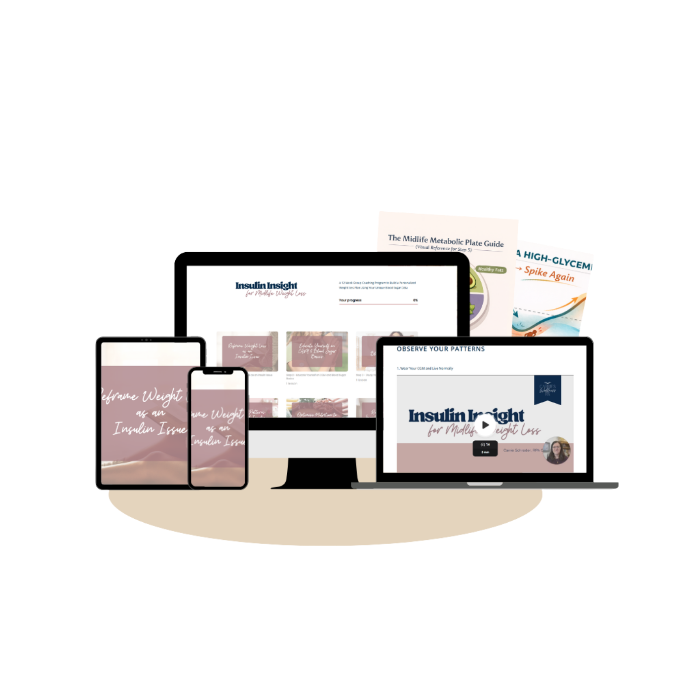 Insulin Insight for Midlife Weight Loss program by Carrie Schrader — coaching midlife women to overcome insulin resistance and stubborn weight