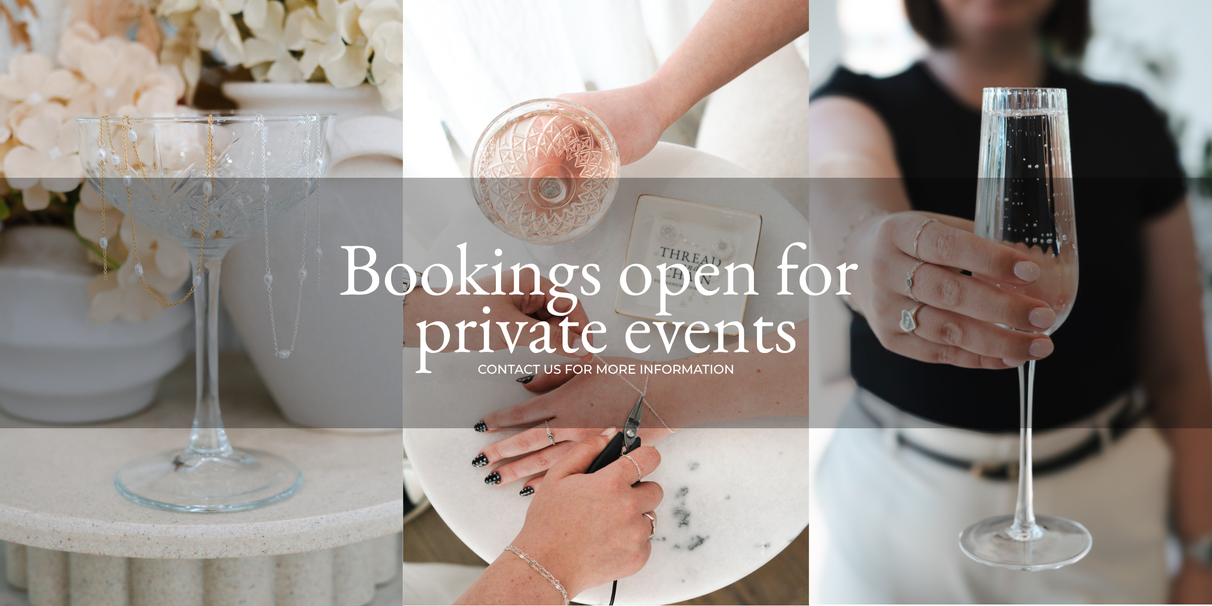Thread and Chain Permanent Jewellery Canberra ACT Private Events