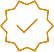 Outline of a star surrounded by a circular border with jagged edges.