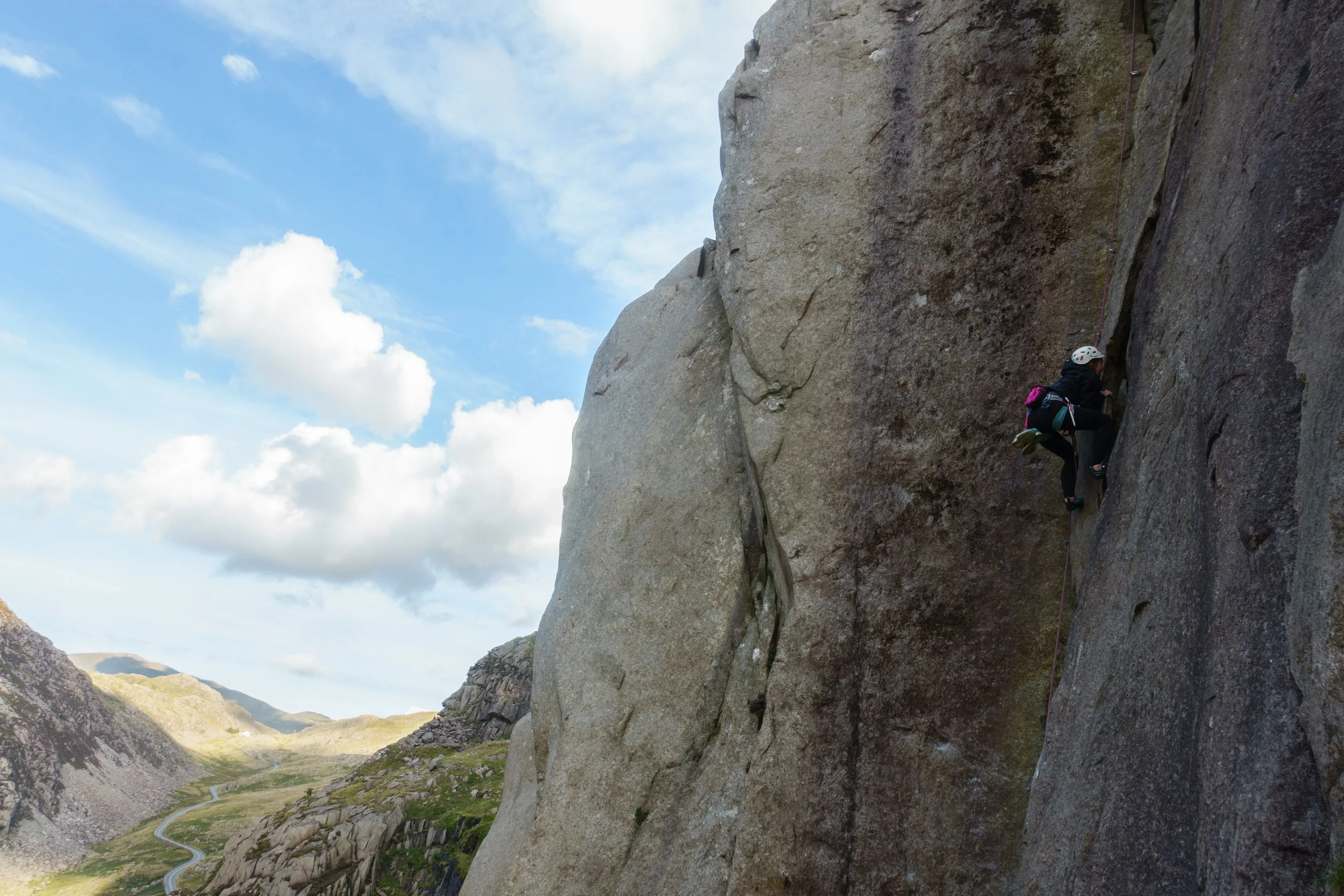 Climbing on Dinas Mot crag - Llanberis Pass 