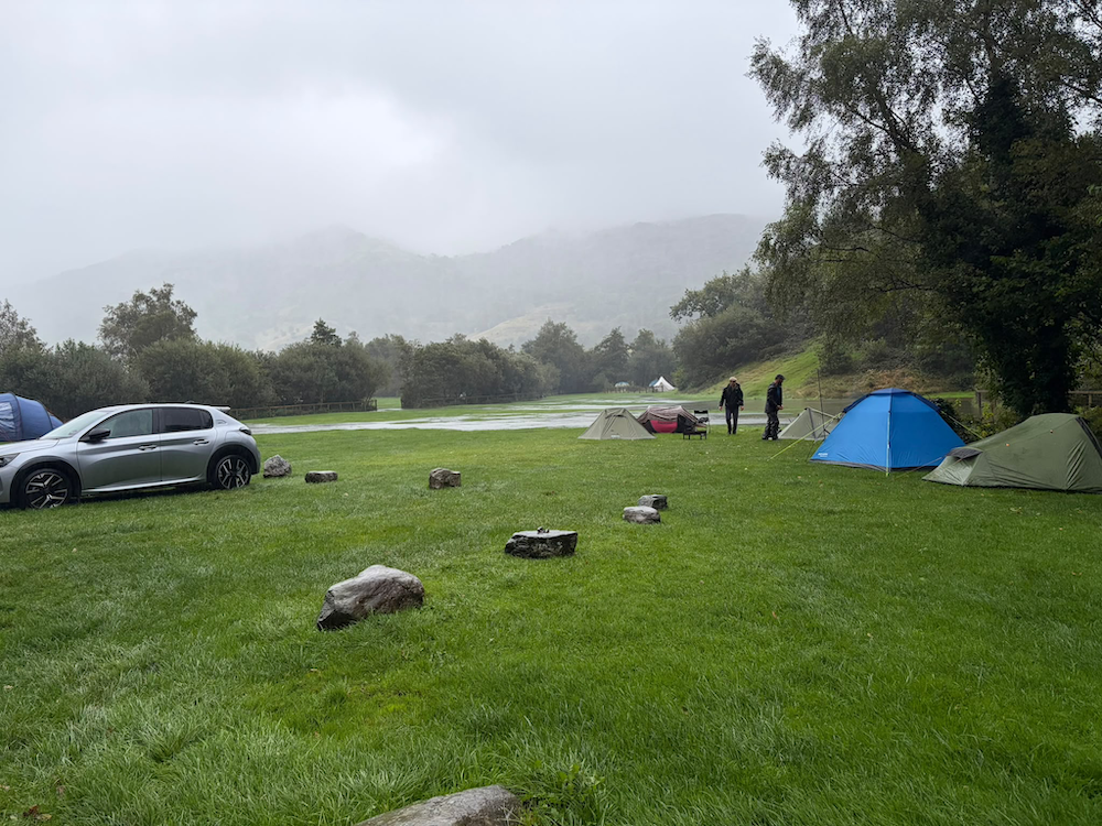 Campsite partly flooded after heavy rain