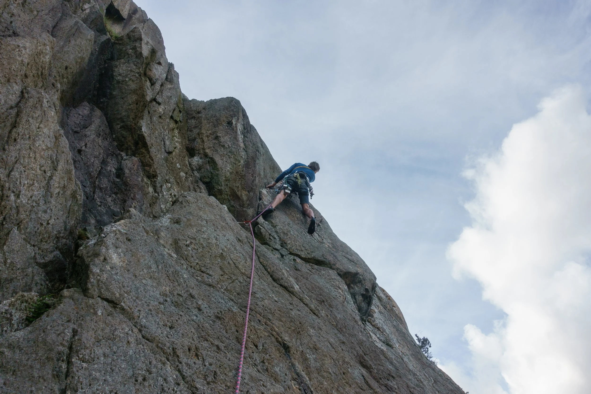 Climbing on Dinas Mot crag - Llanberis Pass 