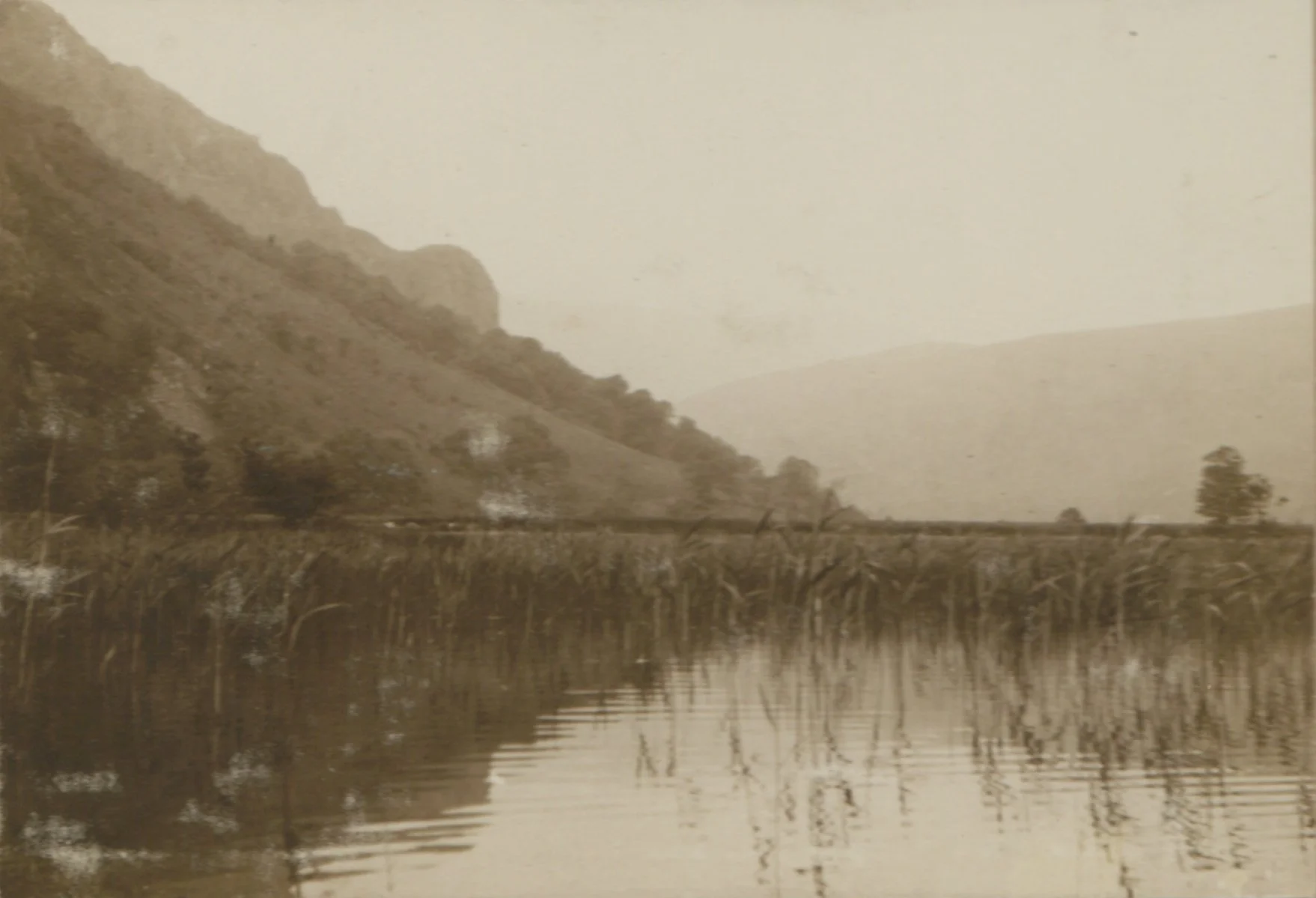 Campsite view from Llyn Gwynant lake, from a 1914 photo album. 
