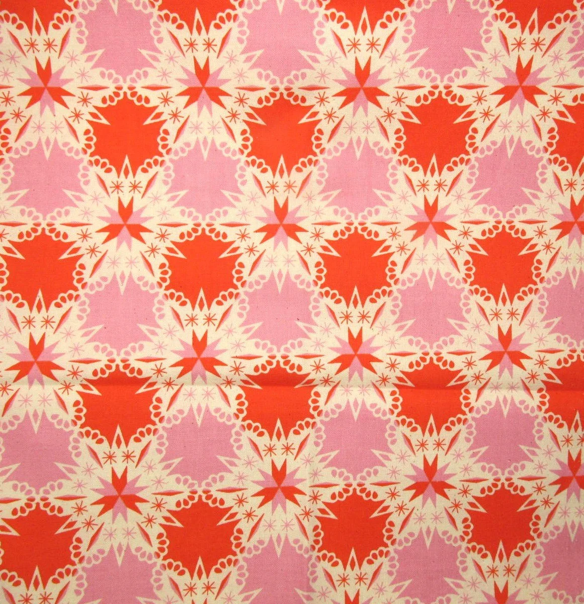 Cotton and Steel Noel Kaleidoscope in Pink and Red