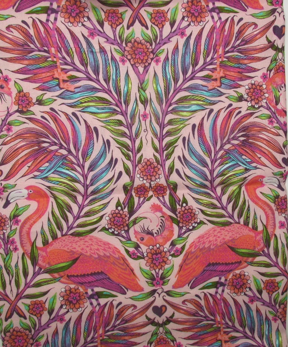 Tula Pink Daydreamer Pretty in Pink Flamingos on Pink