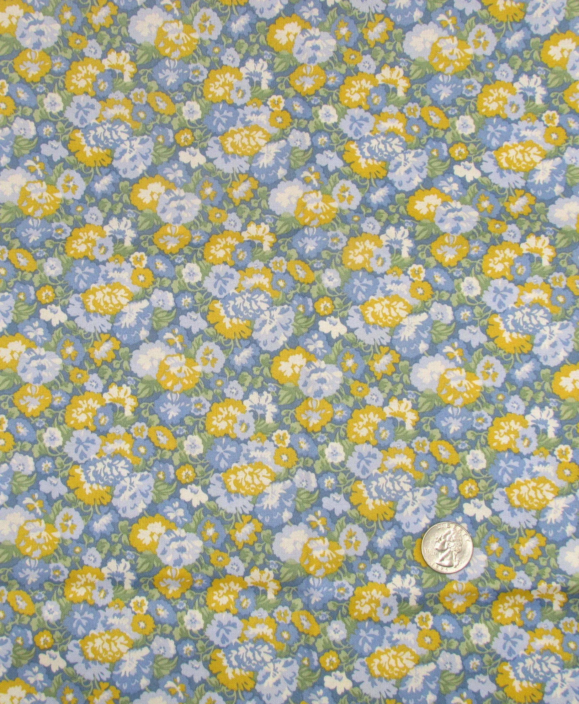 Liberty Palace Gardens Buckingham Blooms in Blue and Yellow
