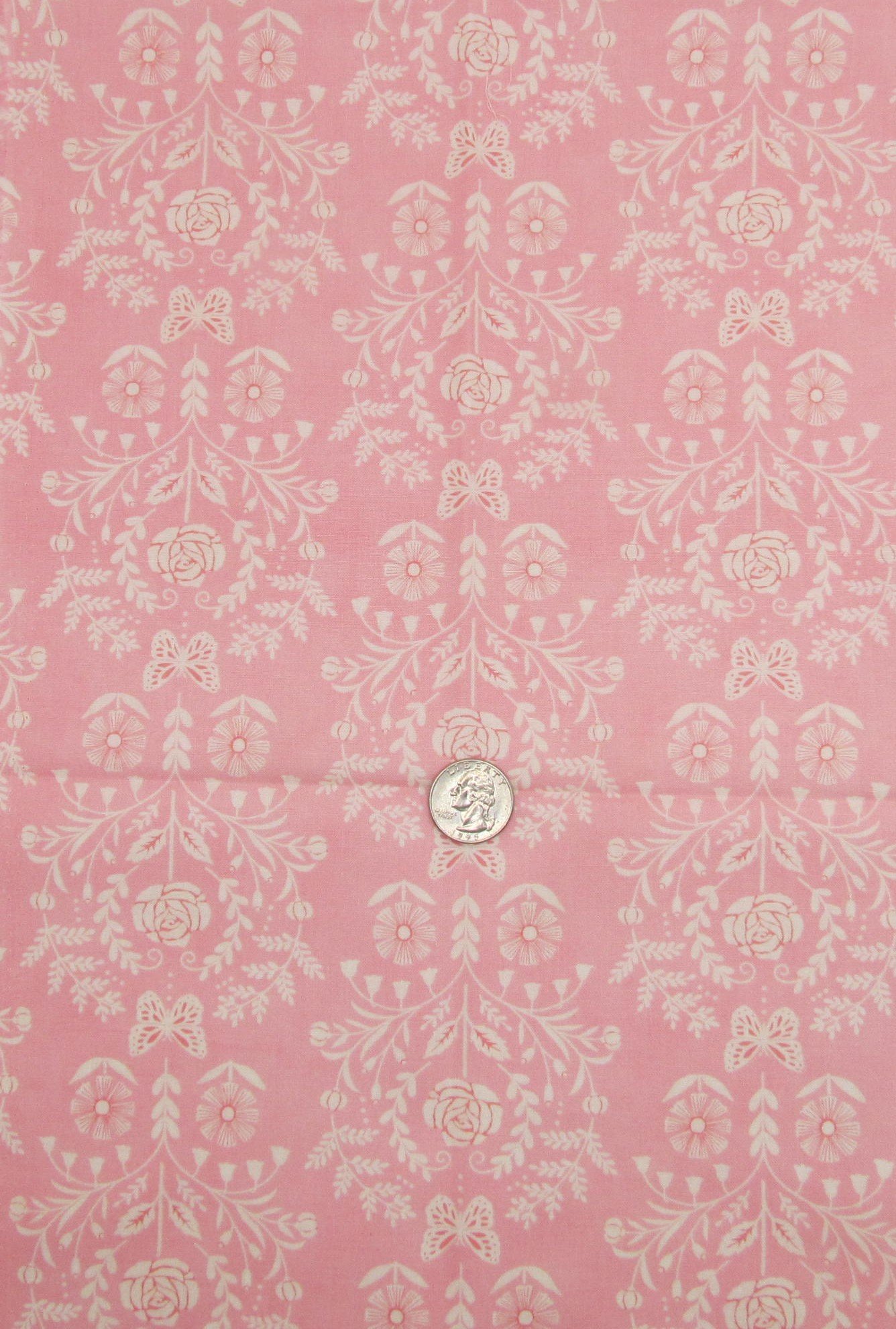 Moda Kindness Damask in Rose Pink
