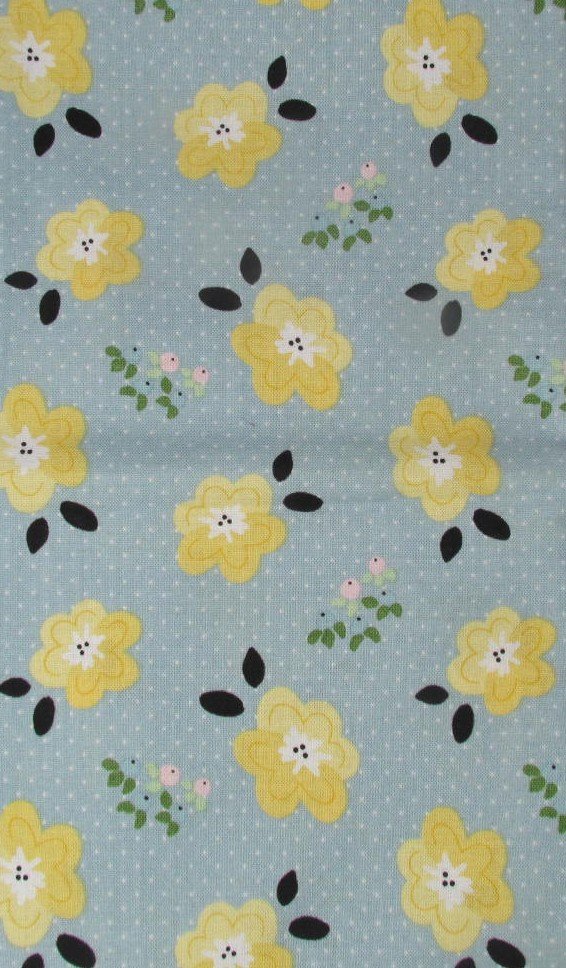 Riley Blake Pale Blue Floral and Polka Dot