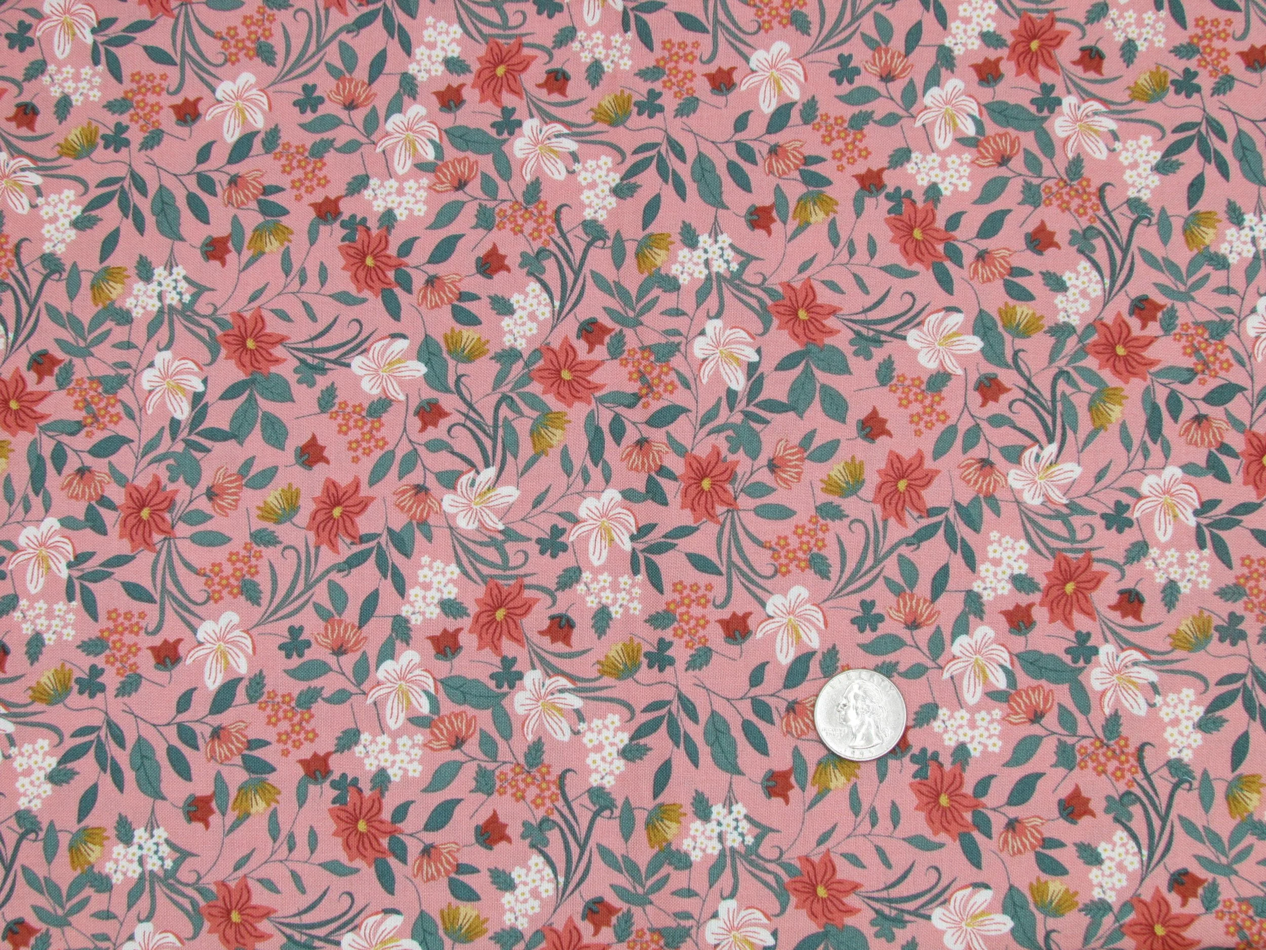 Riley Blake Thimbelina & the Sewing Fairies Garden in Coral