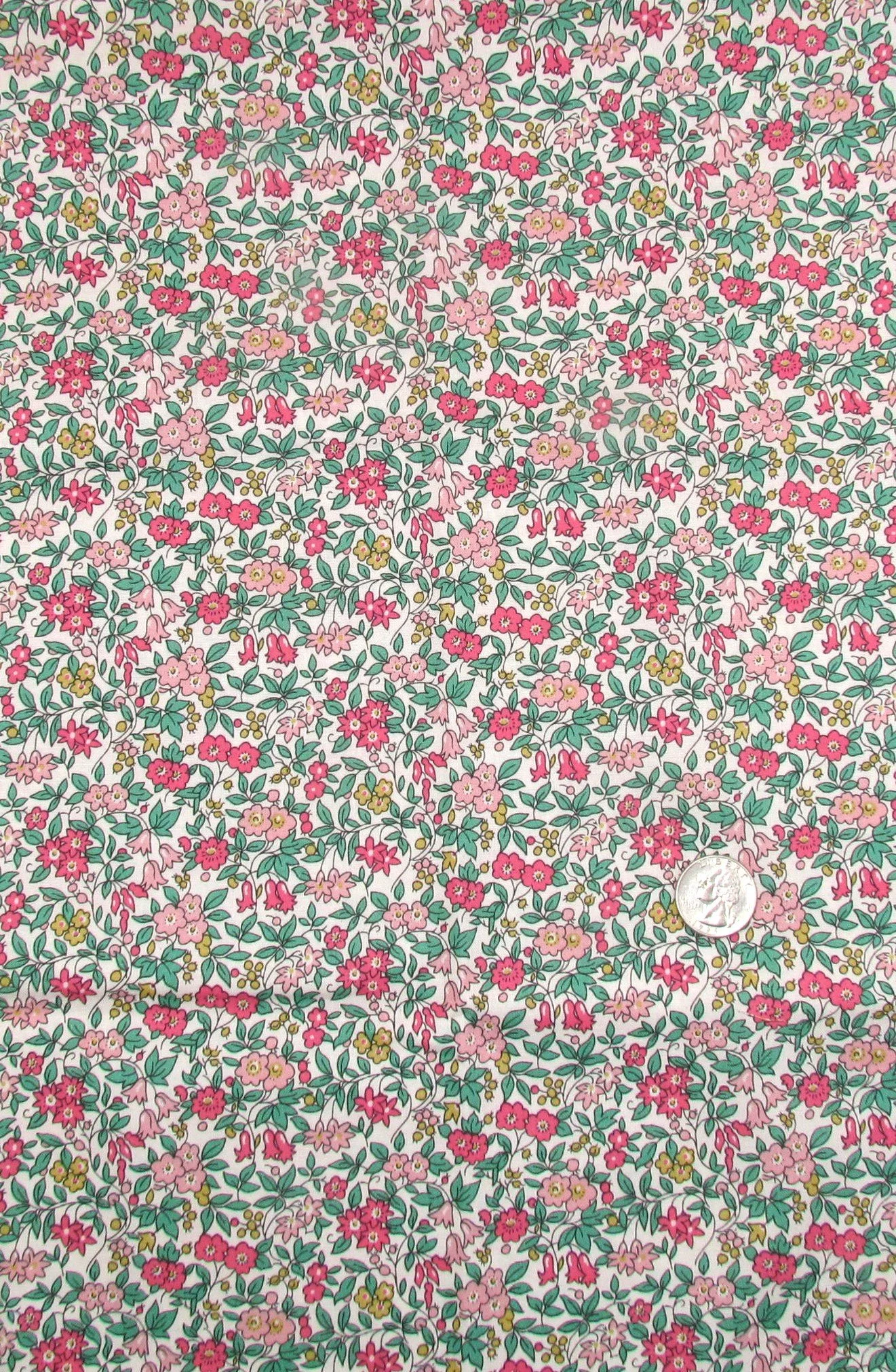 Liberty Fabrics Forget Me Not Blossom in Pink and Green