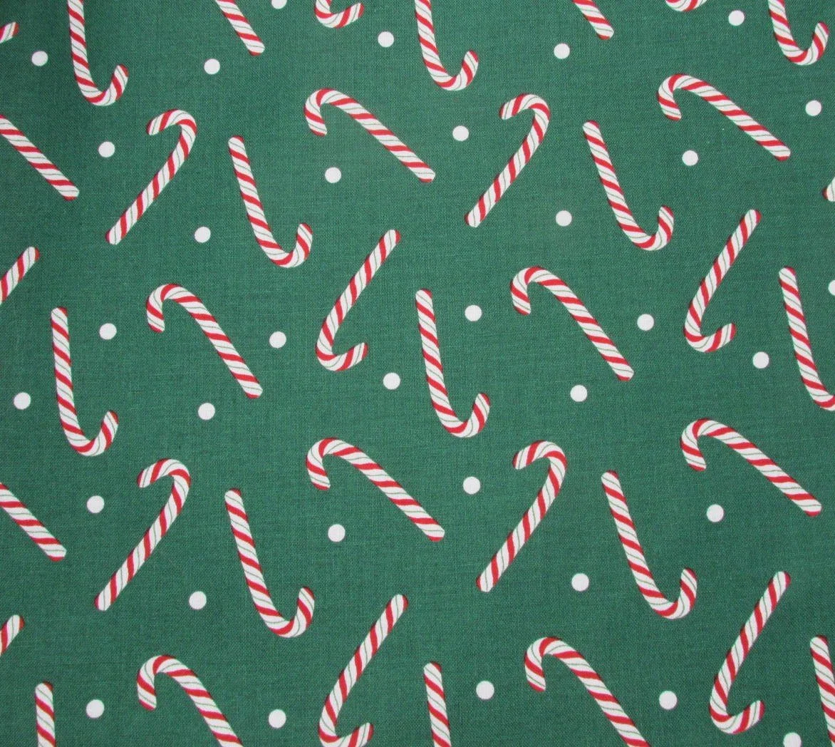Country Christmas Jolly Candy Canes in Green