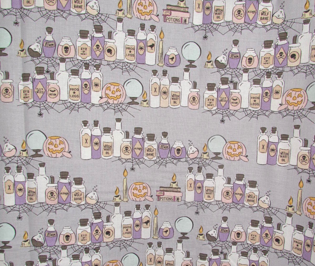 Riley Blake Spooky School Collection with Potions, Gray Colorway