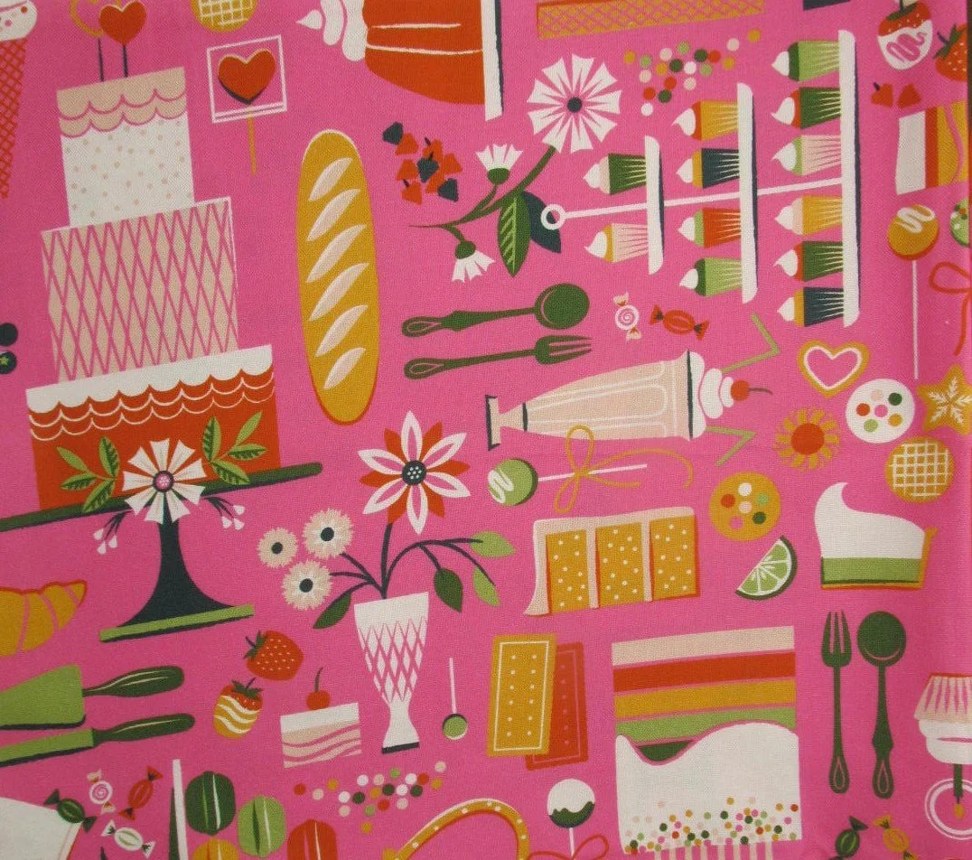 Figo Fabrics Retro Baking in Pink
