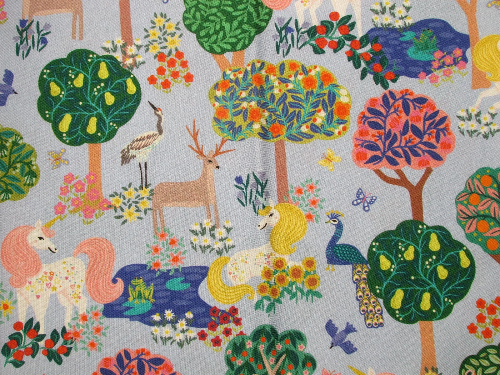 Windham Rainbow Vale Enchanted Woods in Sky Blue