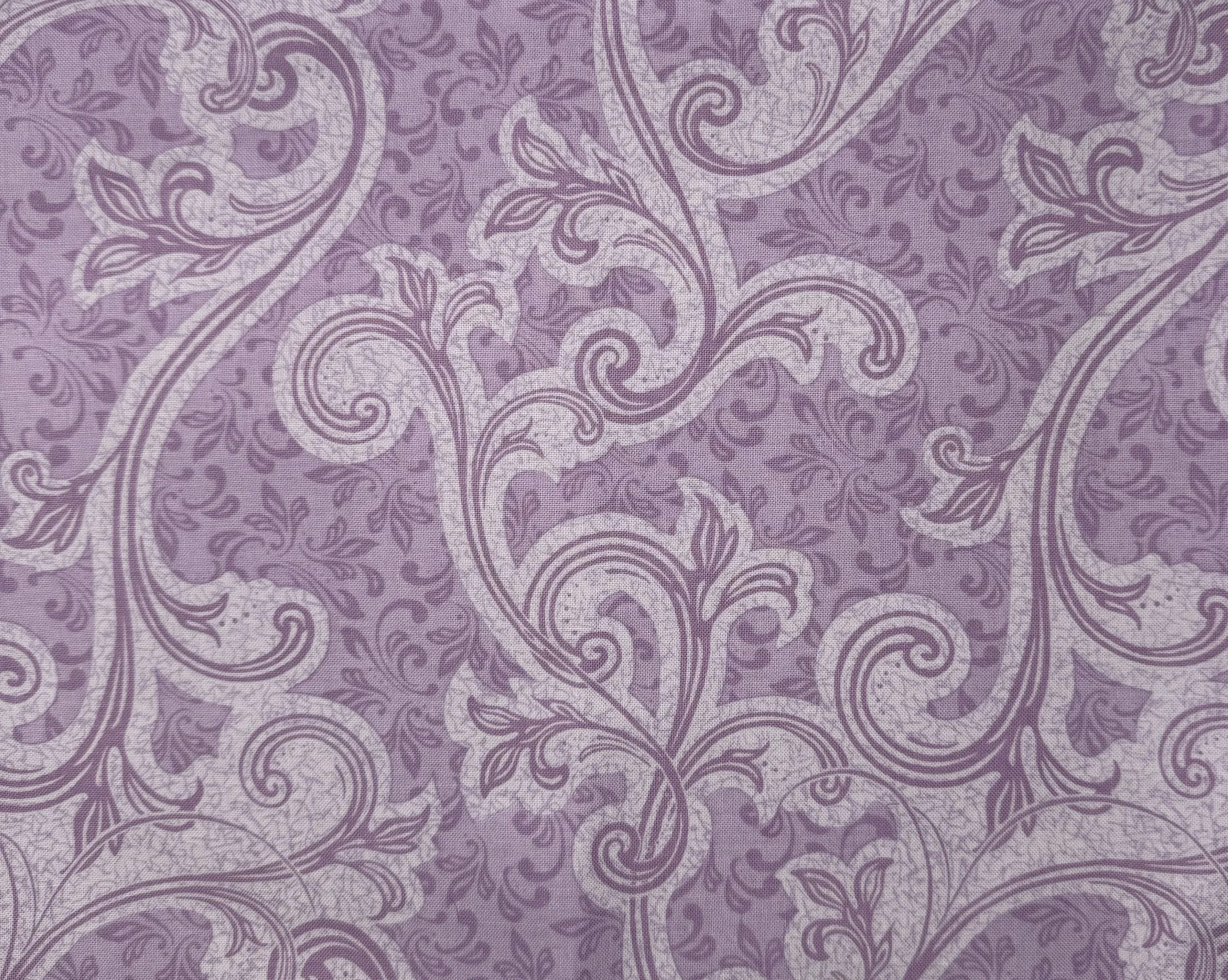 Purple and lavender paisley fabric