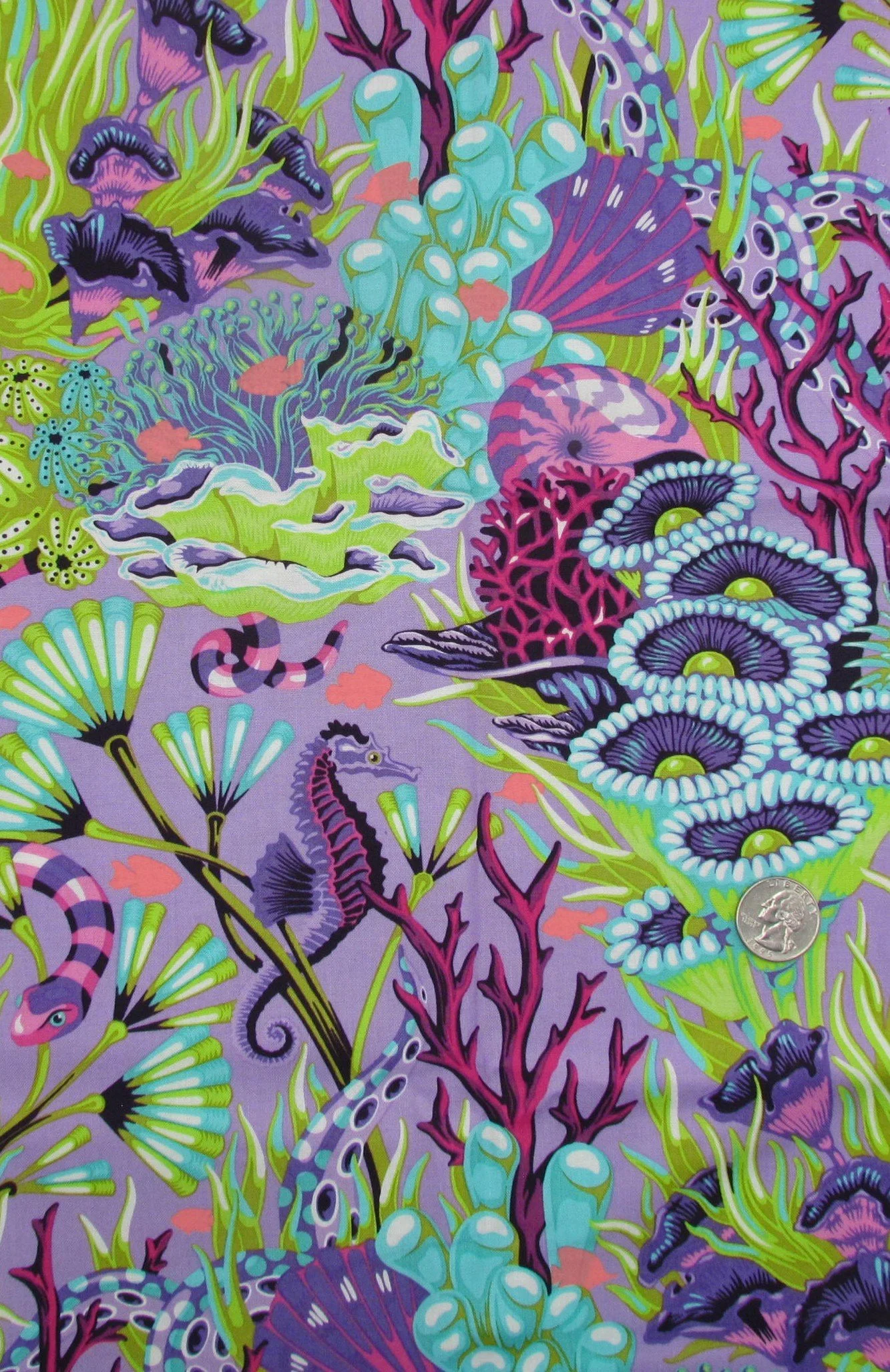 Tula Pink Floral Reef "Reef What You Sew" in Purple