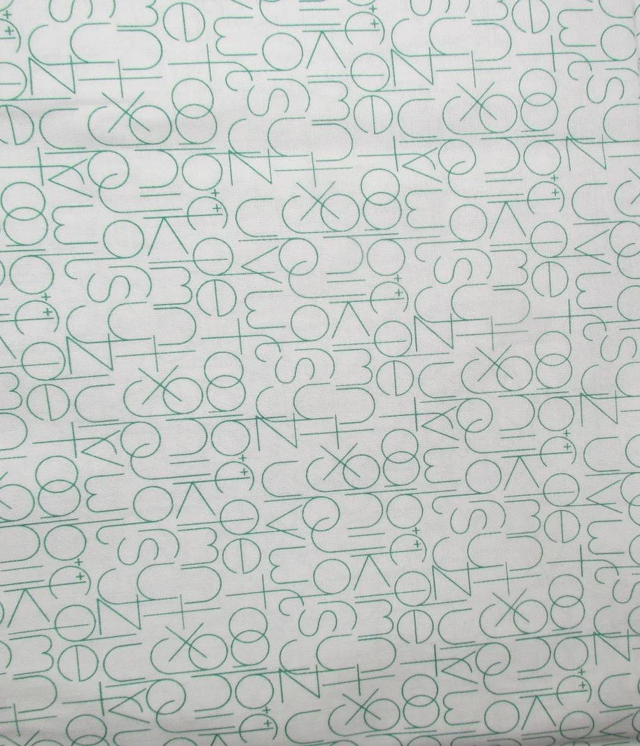 Allison Glass Enough Alphabet in Green and White