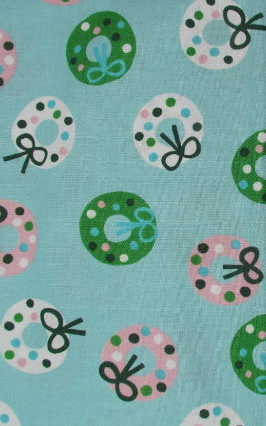 Ruby Star Society Merry Happy, Aqua and Green Wreath